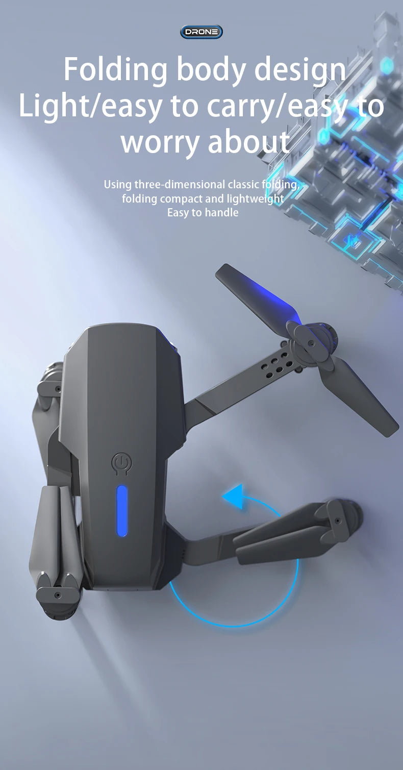 KBDFA E88Pro Drone Profesional 4K HD Dual Camera 5000 Meter Remote Control Distance Helicopter Foldable WIFI FPV Quadcopter Dron