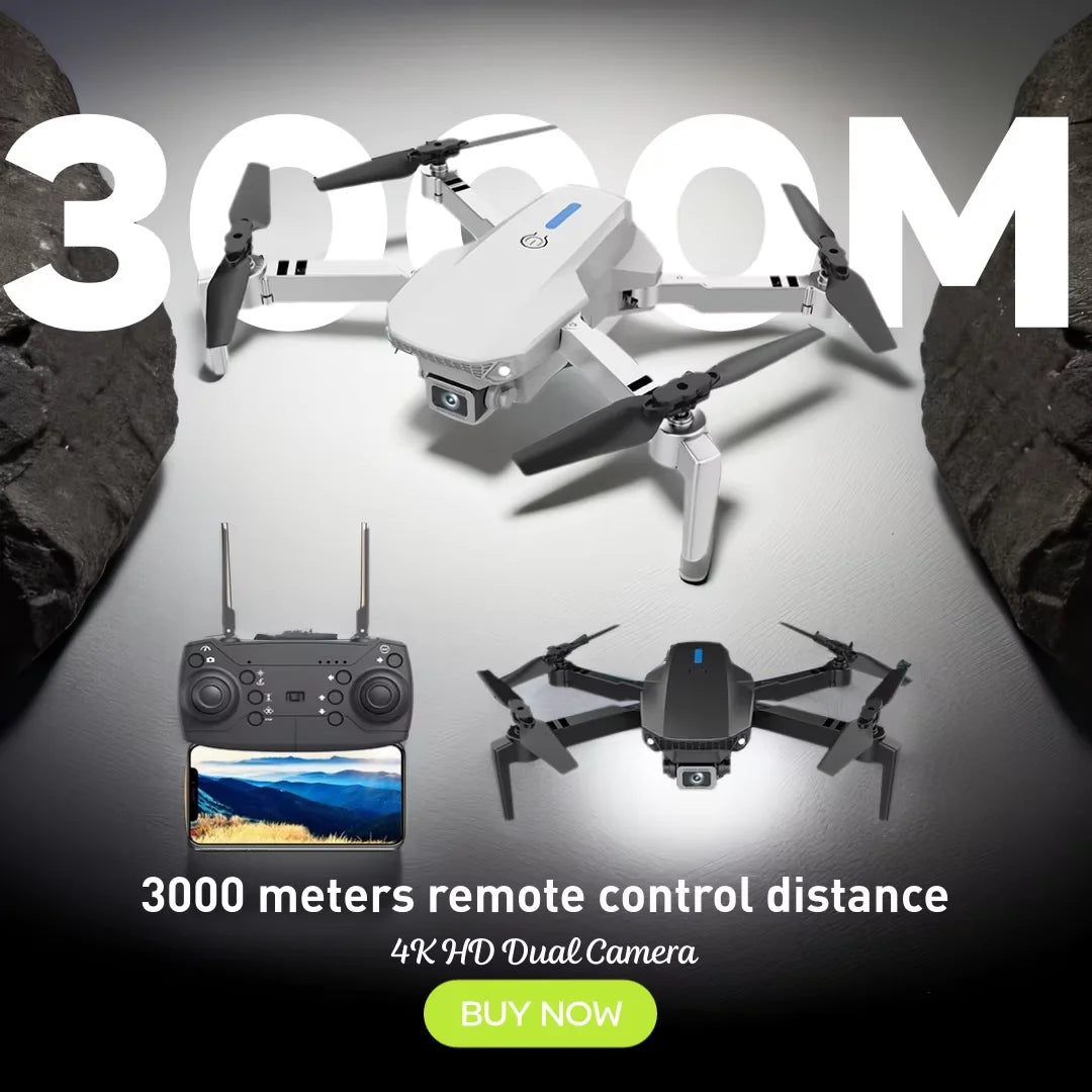 KBDFA E88Pro Drone Profesional 4K HD Dual Camera 5000 Meter Remote Control Distance Helicopter Foldable WIFI FPV Quadcopter Dron