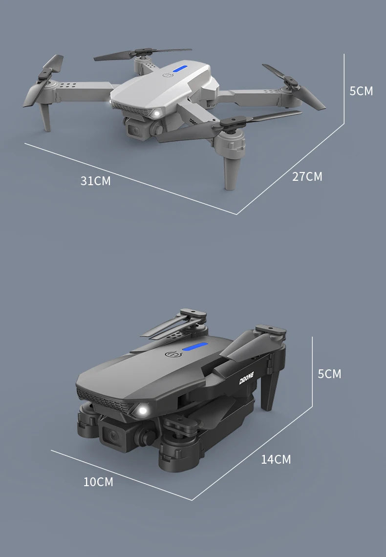 KBDFA E88Pro Drone Profesional 4K HD Dual Camera 5000 Meter Remote Control Distance Helicopter Foldable WIFI FPV Quadcopter Dron