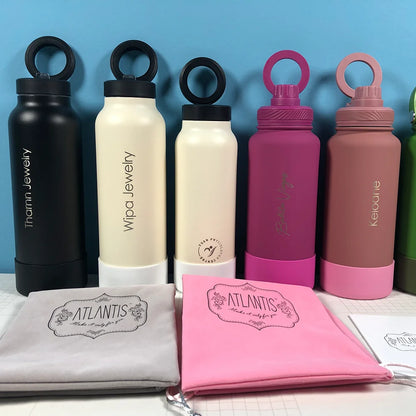 HydroMag Plus™ - 2-i-1 Vattenflaska med MagSafe Mobilhållare